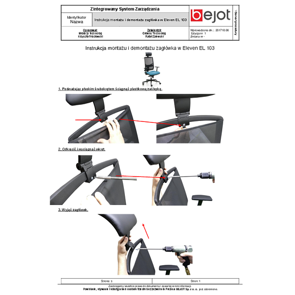 eleven - instrukcja przykrecania zaglowka